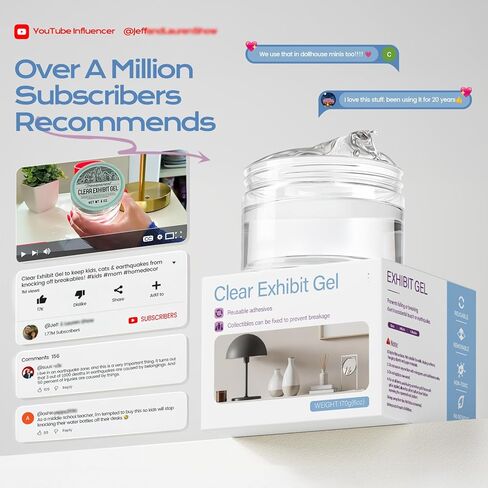 6 أونصة هلام للمعارض للمعارض ، شمع معرض واضح قابل للإزالة لمجموعات المتحف ، معرض المعرض القابل لإعادة الاستخدام للتحف والزجاج والسيراميك والحركة. in Kuwait