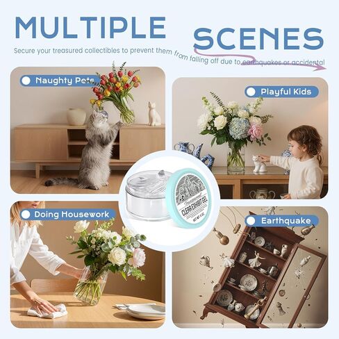 6 أونصة هلام للمعارض للمعارض ، شمع معرض واضح قابل للإزالة لمجموعات المتحف ، معرض المعرض القابل لإعادة الاستخدام للتحف والزجاج والسيراميك والحركة. in Kuwait