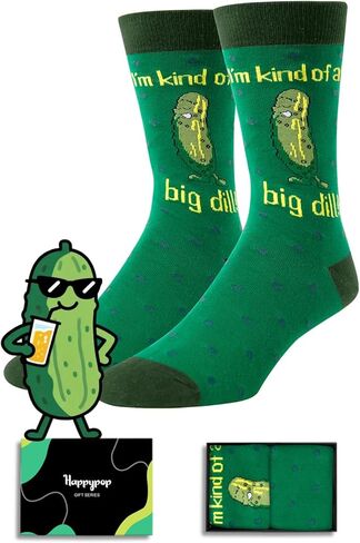 HAPPYPOP Funny Pickle Socks for Men Women, Novelty Pickle Gifts for Pickle Lovers, Pun Socks in Kuwait