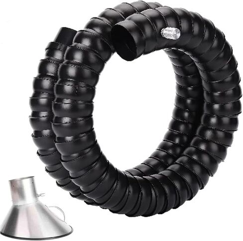 Stainless Steel Fume Hood,Adjustable Fume Extractor Hose with Valve, 4m Dust Extraction Arm for Woodworking & Maintenance, Stainless Steel Hood, 160mm (6.3in) - Efficient Air Filtration Syst in Kuwait