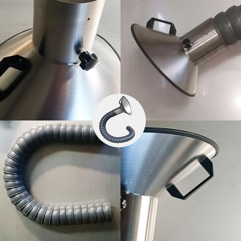 Stainless Steel Fume Hood,Stainless Steel Flexible Duct Collector Arm - 4" & 6" Fume Extractor Hose for Industrial Labs & Workshops, 2m Smoke Dust Exhaust (160mm Diameter) in Kuwait