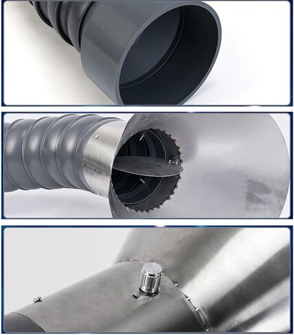 Stainless Steel Fume Hood,Stainless Steel Flexible Duct Collector Arm - 4" & 6" Fume Extractor Hose for Industrial Labs & Workshops, 2m Smoke Dust Exhaust (160mm Diameter) in Kuwait