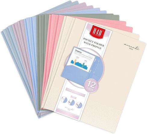 H4D بلاستيك 2 جيب المجلدات مع الشق ، وحجم الرسالة ، وألوان موراندي ، 6 حزمة in Kuwait