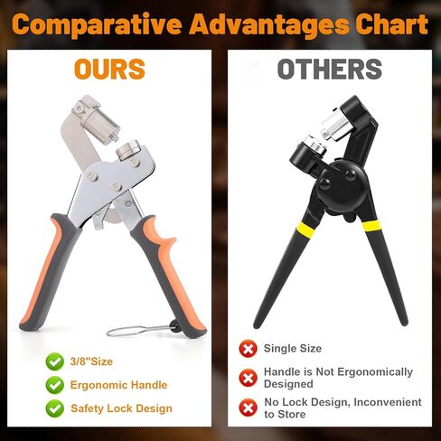 Grommet Tool Kit, 3/8 Inch (10mm) Grommets Heavy Duty Grommet Kit 500 Metal Eyelets and Grommets in Gold Grommet Eyelet Pliers Kit Eyelet Tool for Fabric, Leather, Belt, Shoes, Clothes in Kuwait