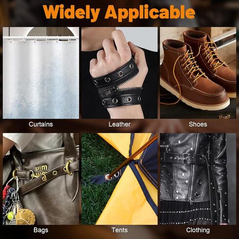 Grommet Tool Kit, 3/8 Inch (10mm) Grommets Heavy Duty Grommet Kit 500 Metal Eyelets and Grommets in Gold Grommet Eyelet Pliers Kit Eyelet Tool for Fabric, Leather, Belt, Shoes, Clothes in Kuwait