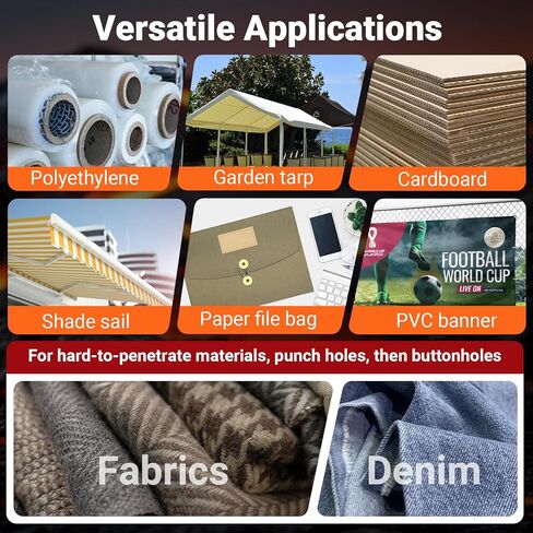 Preciva Grommet Tool Kit of 3/8" and 1/4", Interchangeable Double Head Handheld Grommet kit with 280pcs Eyelets and Grommets for Tarp Leather Fabric in Kuwait