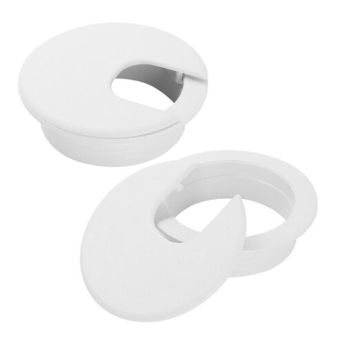 2" White Desk Grommet, JTemgle Plastic Cable Hole Cover Computer Table Cord Wire Organizer Caps Desktop Cord Management for Home Office TV Stands Tabletops, 2 Pieces in Kuwait