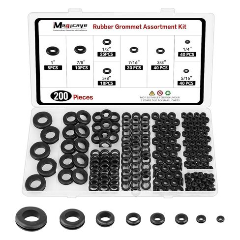 200 Pcs Rubber Grommets Kit – 8 Sizes Firewall Rubber Hole Plugs Assortment, Rubber Grommets for Wiring, Automotive, Electrical, Home DIY (1/4", 5/16", 3/8", 7/16", 1/2", 5/8", 7/8", 1") in Kuwait