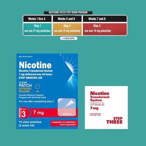 Nicotine Transdermal System Step 3 Stop Smoking Aid 7mg (2 week kit) in Kuwait