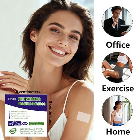 Nicotine Patches Step 1+-3, 28mg Dividable into 4×7mg Pieces – Covers All Quit Stages, 24-Hour Transdermal Quit Smoking Aid (30 Patches) in Saudi Arabia