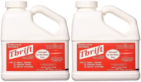 THRIFT FBA_T-600 T-600 قلوي منظف الصرف الحبيبي 6 رطل، أبيض (Twо Расk) in Kuwait