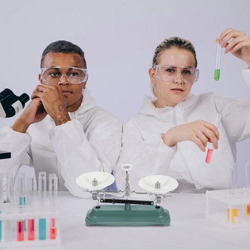 BESTYASH Three-pan Balance Scale with 500g Weights, Mechanical Laboratory Scientific Balance Tool for Teaching and Experiments, 3-pan Precision Weighing Scale for Students and Labs in Kuwait