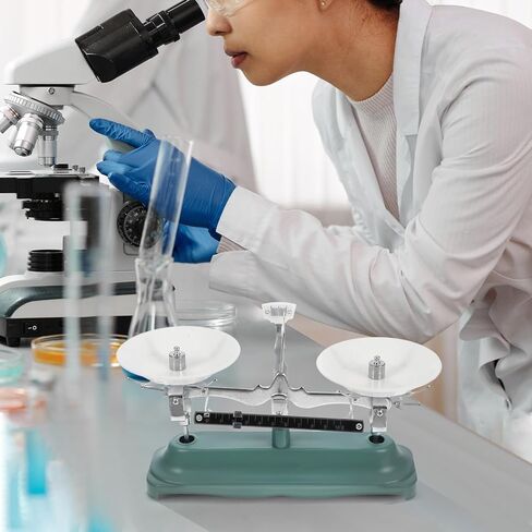 BESTYASH Three-pan Balance Scale with 500g Weights, Mechanical Laboratory Scientific Balance Tool for Teaching and Experiments, 3-pan Precision Weighing Scale for Students and Labs in Kuwait