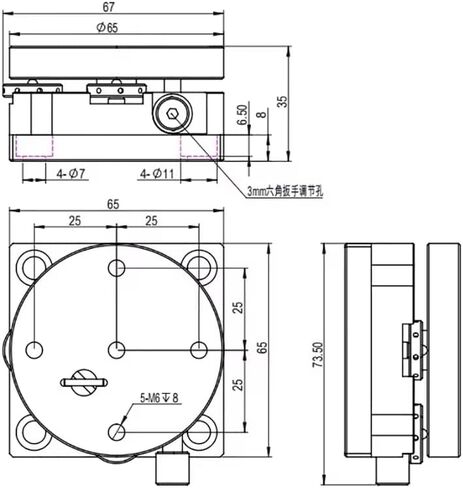 R-Axis Manual Tilt & Rotation Precision Stage, Optical Angle Adjustment Platform LSD-BD-656-M6 in Saudi Arabia