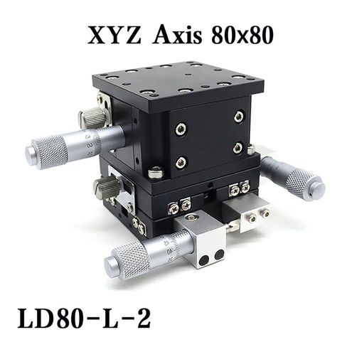 انزلاق الجدول منصة النزوح اليدوي XYZ محور 80*80 مللي متر LD80-L-2 المرحلة الخطية انزلاق XYZ80 مزدوجة عبر السكك الحديدية in Kuwait