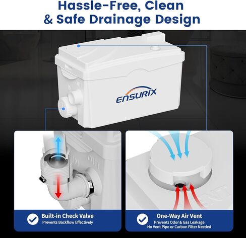 مضخة حوض المرافق، نظام تصريف 1600 جالون في الساعة، وحدة مياه رمادية تحت الحوض بقدرة 500 واط للغسيل والمطبخ، مضخة حوض رفع 23 قدمًا مع صمام فحص وفلتر للرائحة in Kuwait