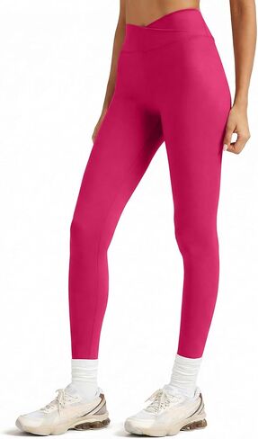Sogetdo Crossover Compression Yoga Leggings for Women Tummy Control High Cherged Buttery Gym Pants in Kuwait