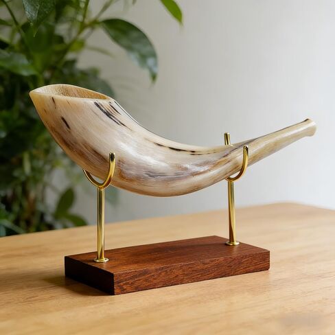 حامل HighLight Shofar مصنوع يدويًا من الخشب المعدني لقرون قرن الوعل البقري 5.91 بوصة × 2.76 بوصة × 4.33 بوصة (على شكل Y) in Kuwait