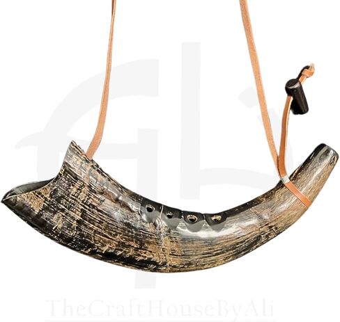 خمر فريد من نوعه القرن الحقيقي تهب صافرة القرون الوسطى الثور الجاموس السبر القرن فايكنغ القرن القديم بوق - أداة الصيد البوق بصوت عال صدى الصوت in Kuwait