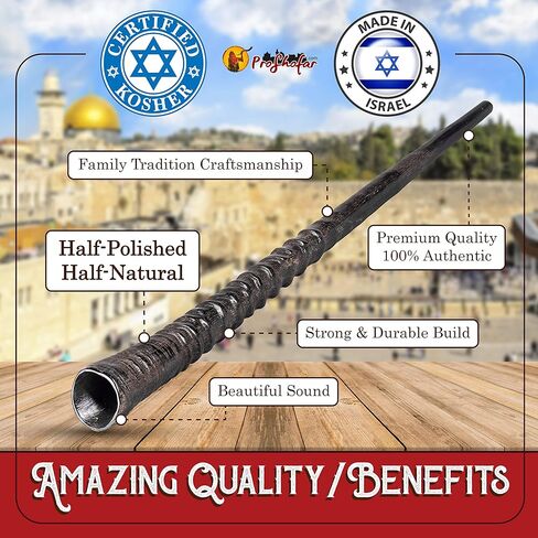 Exotic Shofar Gemsbok Oryx Horn Set – Half Polished - Plus Original Kabbalah Red String Bracelet from Israel (20"-24") in Kuwait