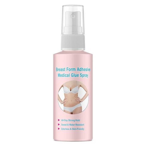 رذاذ الغراء الطبي اللاصق على شكل الثدي - ثبات قوي للثدي المزيف، والثدي الكاذب، ولوحة الصدر المصنوعة من السيليكون | مثالية للاستخدام في كروسدرسر أو استئصال الثدي in Kuwait