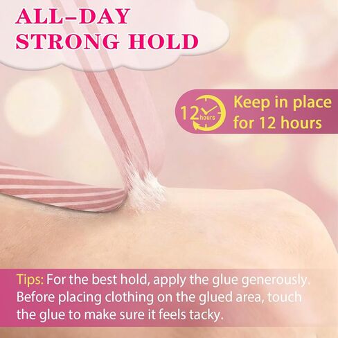 غراء الجسم للملابس والبشرة 2.54 أونصة، لاصق قوي للجسم قابل للدوران، مقاوم للعرق وقابل للغسل في الماء، غراء أزياء احترافي للراقصين، غراء مؤخرة للرقصات والشعر المستعار والجوارب وحمالات الصدر والحفلات التنكرية (75 مل) in Kuwait