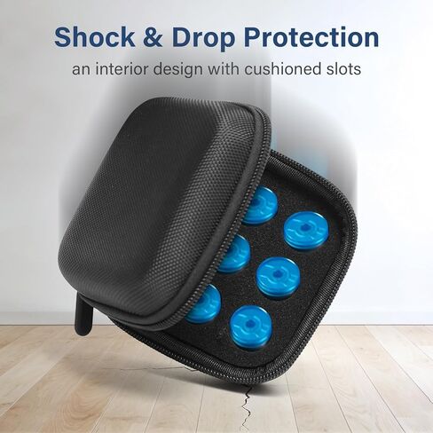 حافظة الببتيد ذات 9 فتحات، حافظة تخزين واقية لقارورة الأنسولين لمرضى السكر، قارورة U-100 القياسية بحجم 10 مل، حقيبة تنظيم قارورة الأنسولين، حقيبة حمل الأنسولين مع حزام المعصم (أسود) in Kuwait