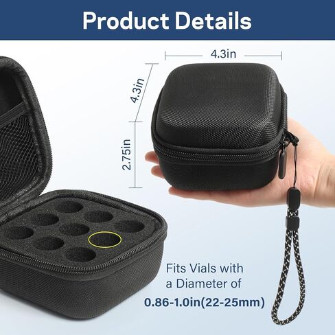 حافظة الببتيد ذات 9 فتحات، حافظة تخزين واقية لقارورة الأنسولين لمرضى السكر، قارورة U-100 القياسية بحجم 10 مل، حقيبة تنظيم قارورة الأنسولين، حقيبة حمل الأنسولين مع حزام المعصم (أسود) in Kuwait