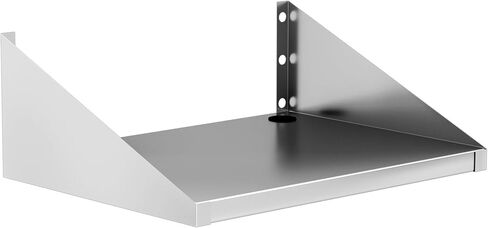 Stainless Steel Microwave Shelf Wall Mount, Commercial 430 Steel Metal Rack, Heavy Duty 150 lbs Floating Shelving, Cord Management Hole for Kitchen, Laundry, Garage 24"x18" in Saudi Arabia