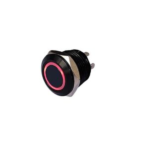 12mm Super Tiny Black Metal Button Switch IP65 LED 3V-24V 50mA No Locking Switch Ring Logo for Computer Dashboard Replacement(12mm Red Ring,LED 3-6V) in Kuwait