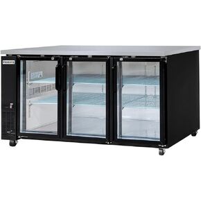 Frigos Premium FGP-BB-72G 72.8" Back Bar Refrigerator (3) Glass Door 19.6 Cu Ft - Ideal for Commercial Kitchen - Black Commercial Wine Cooler Included Liftgate in Kuwait