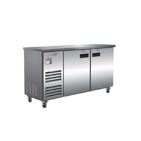 EMPURA 69" Back Bar Cooler Cabinet with Two-Swing Solid Doors | Commercial Refrigerator Fridge for Beverage Beer Soda | 20.8 Cu. Ft. | 69"W x 27.63"D x 42.5"H, Stainless Steel Exterior Finish, 115V in Kuwait