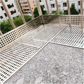 304 Stainless Steel Perforated Balcony Protection Sheet, Leak-Proof Window Pads with Ties, 15x100 cm Safety Cover for Outdoor Use, Durable & Weather Resistant in Kuwait