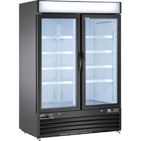 MAXX Cold V-Series Double Glass Door Merchandiser Refrigerator, 54" W, 48 cu. ft. Storage Capacity, in Black (MVMR48B) in Kuwait