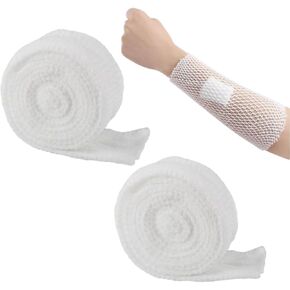 2 ضمادة أنبوبية ملفوفة، حزام أنبوبي لتثبيت الضمادات، أنبوب ستوكينيت من الشاش الأنبوبي للساقين، شبكة مطاطية للعناية بالجروح دون استخدام شريط لاصق (مقاسان) in Kuwait