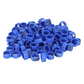 Foot Tag Clips Bird Ring Leg Bands, 100 Pcs Multicolor Bird Foot Rings Numbered 001-100 for Pigeons and Adult Birds(Blue) in Kuwait
