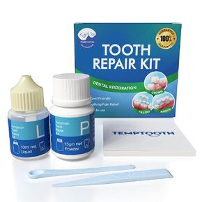 Temptooth Tooth Repair Kit for Temporary Tooth Filling, Cap and Bridge Repair – Easy At-Home Tooth Fix with Self-Curing Material and Universal Shade for Instant Dental Gaps, Chips and Lost Fillings in Kuwait