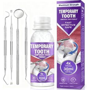 Tooth Repair Kit, Temporary Tooth Filling Kit with 30 Ml & 4 Dental Tool, Fixing Missing & Broken Tooth Replacements for Men and Women, Smile Confidently Again in Kuwait