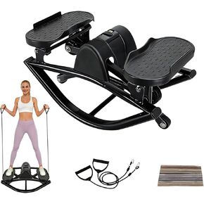 جهاز روك ستيبر، جهاز لياقة هزاز جانبي من الجانب إلى الجانب، مع شاشة رقمية، أشرطة مقاومة، حصيرة غير قابلة للانزلاق، جهاز ستيبر لكامل الجسم، للشقة، تمرين غرفة المعيشة in Kuwait