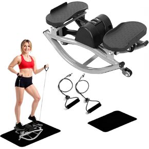 جهاز روك ستيبر مع شاشة رقمية، جهاز روك ستيبر مدمج منخفض التأثير من الجانب إلى الجانب مع أشرطة مقاومة وحصيرة أرضية غير قابلة للانزلاق، محمول روك ستيبر للمنزل، الشقة، المهجع، المكتب in Kuwait