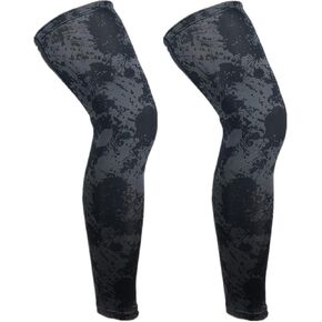 Sports Non Slip Compression Full Knee Leg Long Sleeves for Adult Men Women Thigh Calf Support for Basketball Football (Grey, Medium) in Kuwait