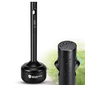 Steel Trash Receptacle Disposal Outdoor, Trash Can for Outside, Patio, Home, Commercial - 4 Gallon Capacity (35" H) in Kuwait