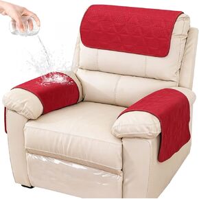 Recliner Headrest Protector Set of 3, Non Slip Waterproof Couch Headrest Covers, Polyester Chair Headrests Cover for Sofa,Furniture,Living Room,Office Chair(Caret,3 Slices) in Kuwait