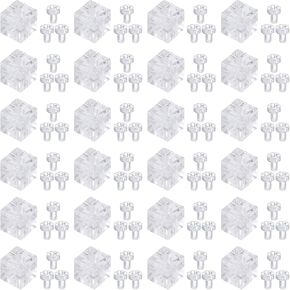 uxcell 16Pcs Corner Bracket, 0.39x0.39x0.39 Inch Cube Acrylic Corner Bracket for Reinforcement Connecting Furniture, Including Screws M4x6, Transparent in Kuwait
