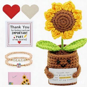 Teacher Appreciation Gift Set - Lucky Emotional Support Sunflower Doll & Keepsakes, Collectible Home & Desk Decor, Thank You Gift for Teachers, Graduation, Last Day of School. in Saudi Arabia