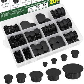 130PCS 8 Sizes Black Rubber Plugs for Round Holes, 1" 3/4" 5/8" 1/2" 3/8" 5/16" 1/4" 1/5", Silicone Plugs Tool Plug Snap Locking for Furniture Car Wiring in Kuwait