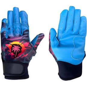 Miami Beach Baseball Glove, Premium Cabretta Leather Grip Glove with Tropical Design, Breathable Batting Glove for Training & Game Play in Saudi Arabia