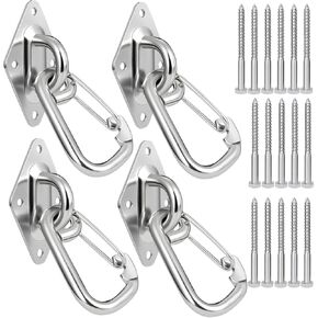 مجموعة خطافات أرجوحة شديدة التحمل مكونة من 4 قطع من الفولاذ المقاوم للصدأ M10 وخطافات سقف للعين وخطاف تثبيت متكامل، خطافات مرساة مقاومة للصدأ للأراجيح، التطبيقات المنزلية الداخلية والخارجية in Kuwait