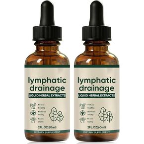 قطرات التصريف اللمفاوي - دعم توازن السوائل العشبية ودعم الصحة العامة، تركيبة سائلة يومية لطيفة مع مكونات طبيعية، نباتية وغير معدلة وراثيًا، 2 أونصة سائلة (2) in Kuwait
