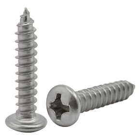 M3 x 10mm Phillips Pan Head Pointed Tail Self Drilling Wood Screws, 304 Stainless Steel Metal Drywall Screw, Cross Mushroom Head Self Tapping Screws, 300PCS in Kuwait